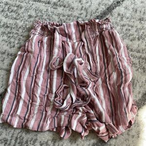 Hollister, pink and white striped shorts